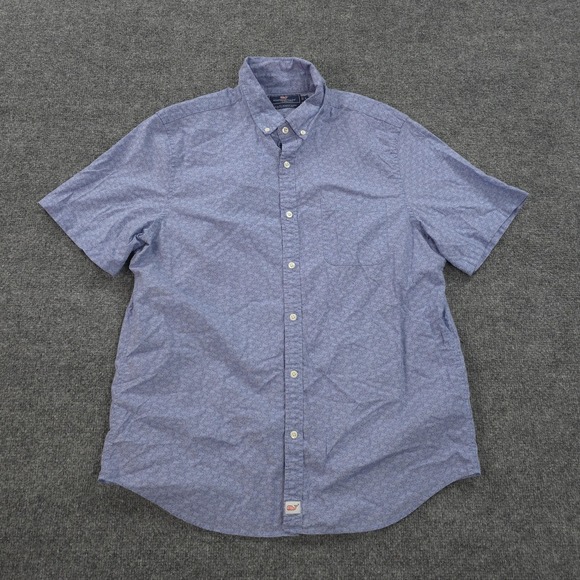 Vineyard Vines Other - Vineyard Vines Shirt Mens Large Blue Slim Fit Murray Beach Preppy Sailboat Print